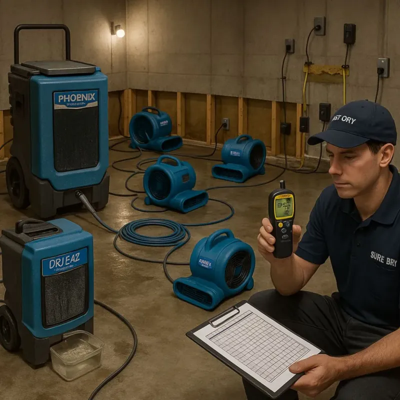 Structural Drying and Dehumidification process in Grandview Heights, OH
